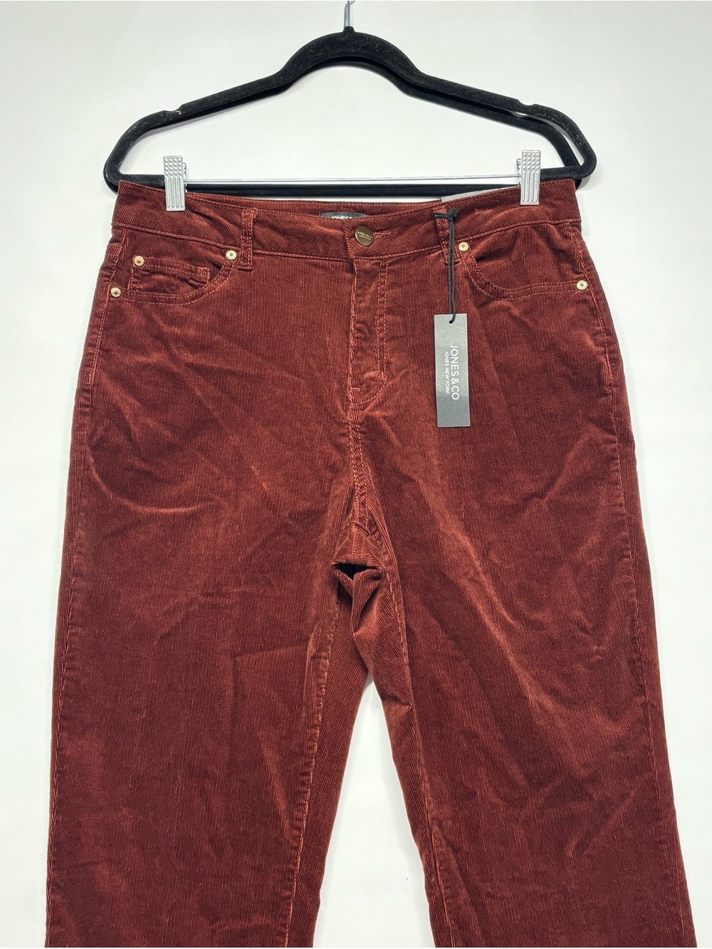 ✨Jones & Co Jones New York Burgundy Corduroy Pants Straight-Leg Crop Size 10 - Picture 4 of 16
